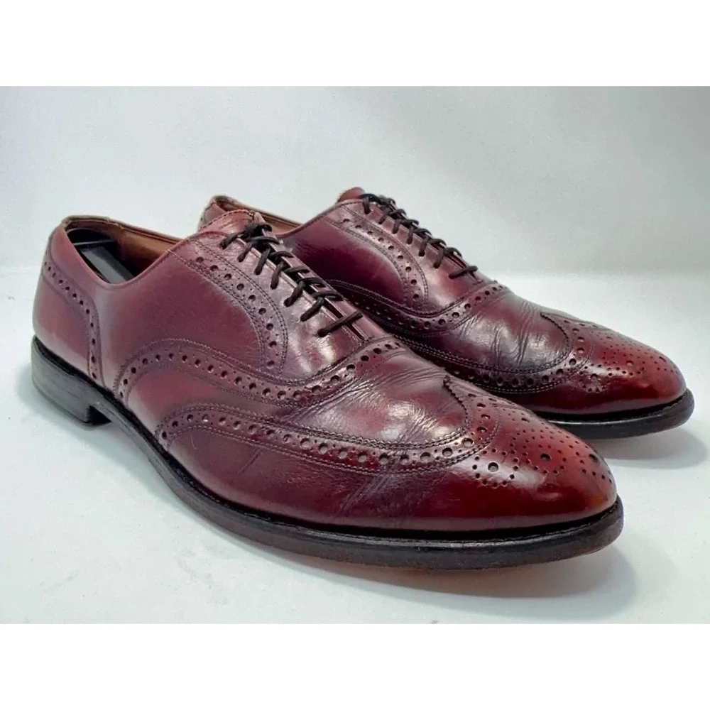 Allen Edmonds Oxblood Burgundy Longwing Blucher Dress Shoes Men's 11.5 C USA